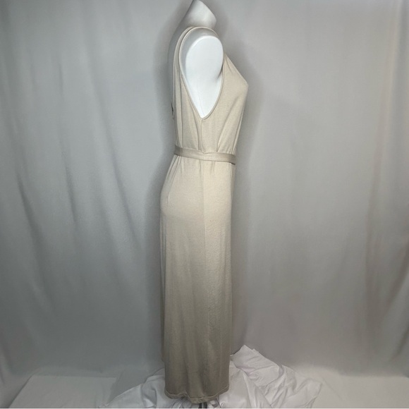 Bershka Beige Button Down Jumpsuit with Tie Waist, Medium - Picture 3 of 16